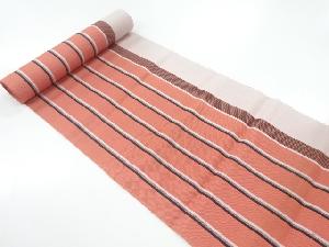 アンティーク　本場筑前博多縞模様織出し帯地反物